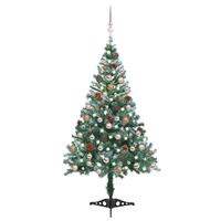 vidaXL Frosted Pre-lit Christmas Tree with Ball Set Pinecones 59.1"