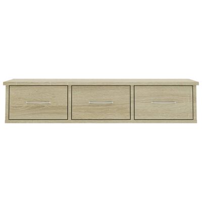vidaXL Wall-mounted Drawer Shelf Sonoma Oak 34.6"x10.2"x7.3" Engineered Wood
