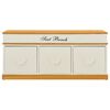 vidaXL Storage Bench White and Light Wood Solid Paulownia Wood 39.4 in