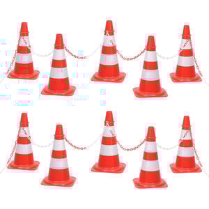 vidaXL Chain Cone Set with 32.8 ' Chain Red and white