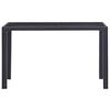 vidaXL Outdoor Dining Table Black Poly Rattan, Steel, Tempered Glass