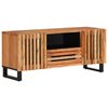 vidaXL TV Cabinet Wooden and black steel Solid acacia wood, steel