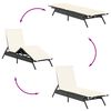 vidaXL Sun Lounger Black, Cream White