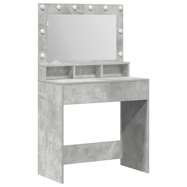 vidaXL Dressing Table Concrete Grey 29.72 x 16.14 x 53.15 in