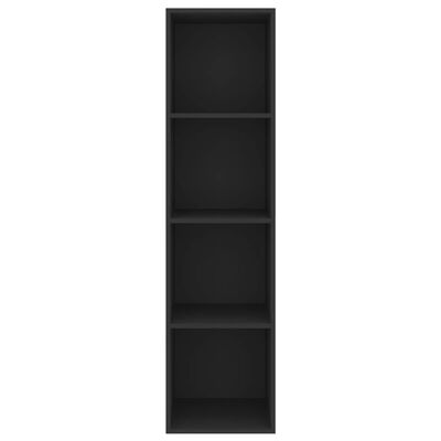 vidaXL Wall-mounted TV Cabinet Black 14.6"x14.6"x56.1" Engineered Wood