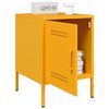 vidaXL Bedside Cabinet Mustard Yellow Steel Small Bedside Cabinet