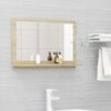 vidaXL Mirror Sonoma oak Engineered wood, acrylic 23.6 x 4.1 x 14.6 in