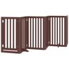 vidaXL Dog Gate Set of 15 Brown Solid Poplar wood Foldable Dog Gate