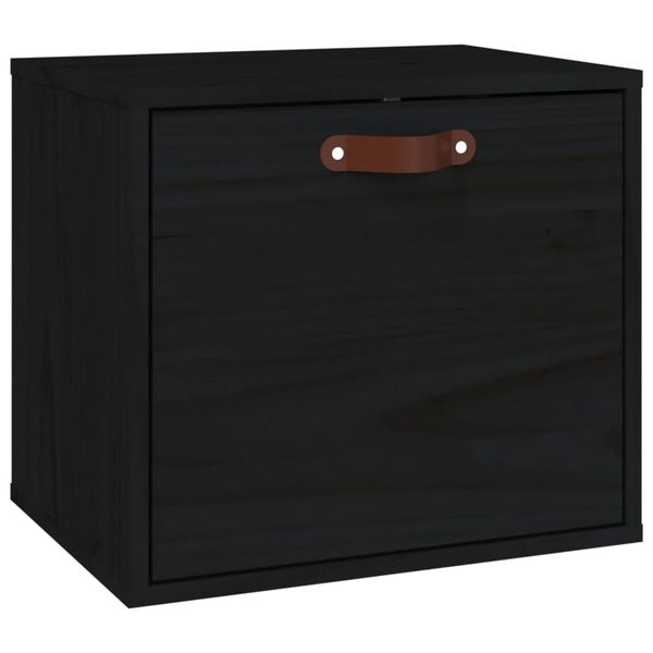 vidaXL Wall Cabinet Black Solid pine wood, engineered wood Compact