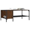 vidaXL Coffee Table Brown Oak and Black Engineered Wood and Metal Medium
