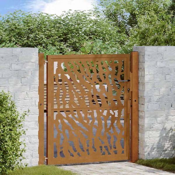 vidaXL Garden Gate 39.4x39.4" Weathering Steel Trace Design