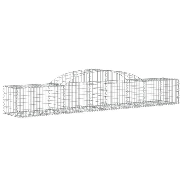 vidaXL Gabion Basket Set of 10 Silver Galvanized Iron Large