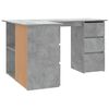 vidaXL Corner Desk Concrete Grey Engineered Wood 57.1 x 39.4 x 29.9 in