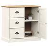 vidaXL Sideboard White Solid pine wood, engineered wood, metal Compact