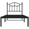 vidaXL Bed Frame Black Powder-Coated Steel Single Modern Bed Frame