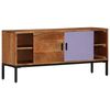 vidaXL TV Cabinet Honey brown and grey Solid acacia wood, powder-coated iron