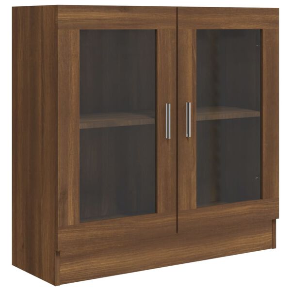 vidaXL Vitrine Cabinet Brown Oak 32.5x12.0x31.5" Engineered Wood