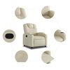 vidaXL Recliner Chair Cream Faux leather, metal, plywood Single
