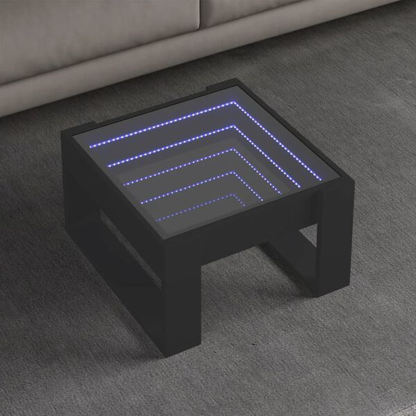 vidaXL Coffee Table Black Engineered wood, Glass