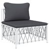 vidaXL Garden Lounge Set White, Dark Grey