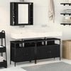 vidaXL Bathroom Vanity Units with Shelf 3 pcs Black Engineered wood