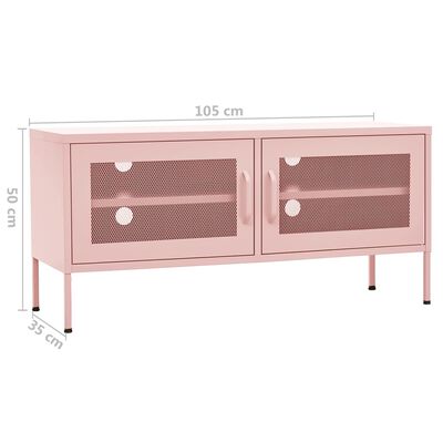 vidaXL TV Stand Pink 41.3"x13.8"x19.7" Steel