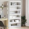 vidaXL Book Cabinet White 39.37 x 11.81 x 77.95 in Engineered Wood