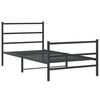 vidaXL Bed Frame Black Steel Twin Bed Frame Rectangular Modern