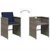 vidaXL Patio Dining Set Set of 10 Grey PE Rattan 11 Pieces Foldable