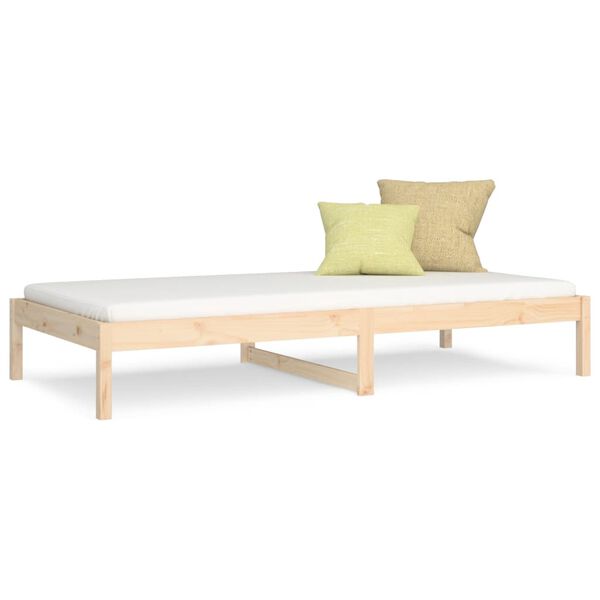 vidaXL Day Bed Natural Wood Solid pine wood 35.4x78.7 in Day Bed