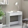 vidaXL Desk High gloss white Engineered wood Compact Sleek Desk