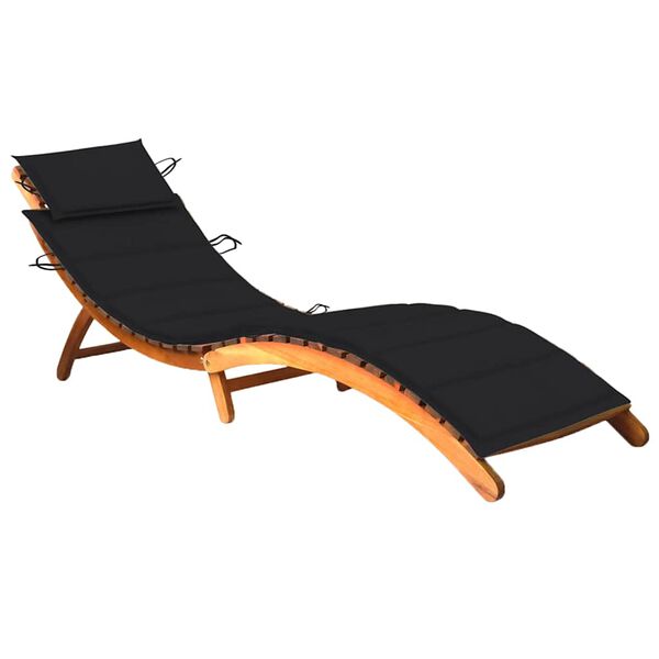 vidaXL Sunlounger Wooden Solid Acacia wood Standard Foldable