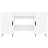vidaXL Desk White Engineered wood, iron, faux leather 55.1x19.7x29.5 in