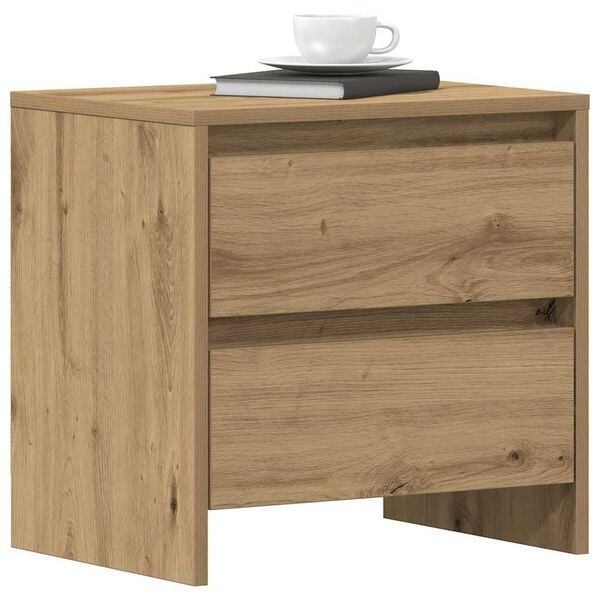 vidaXL Bedside Cabinet 2 pcs Artisan Oak 17.72 x 13.39 x 17.52 in