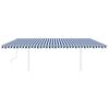 vidaXL Retractable Awning Blue and White