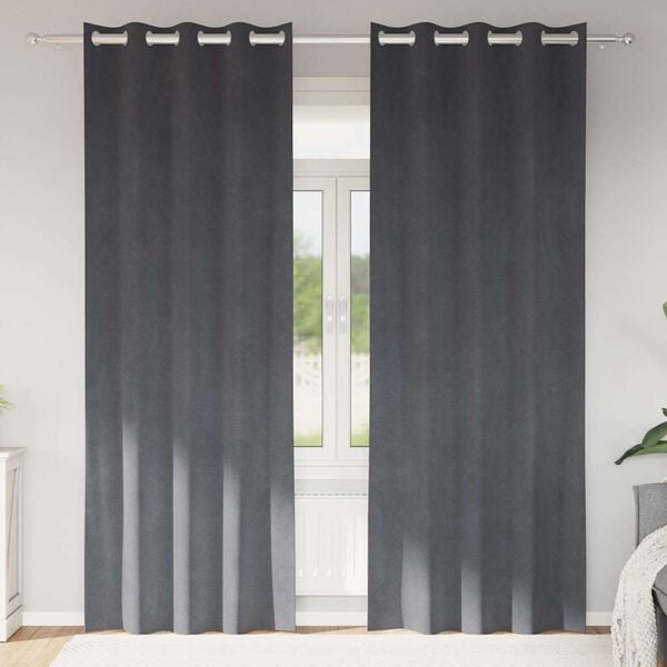 vidaXL Blackout Curtains 2 pcs Light Grey 55.12 x 102.36 in Velvet