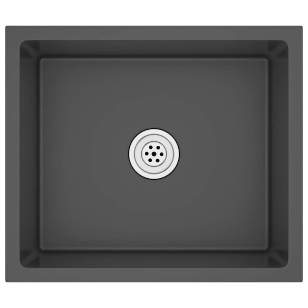 vidaXL Handmade Kitchen Sink Black Stainless Steel