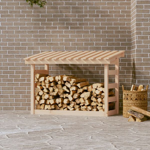 vidaXL Firewood Rack 42.5x25.4x30.7" Solid Wood Pine