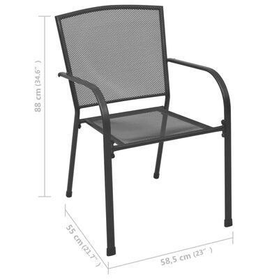 vidaXL Patio Chairs 4 pcs Mesh Design Anthracite Steel