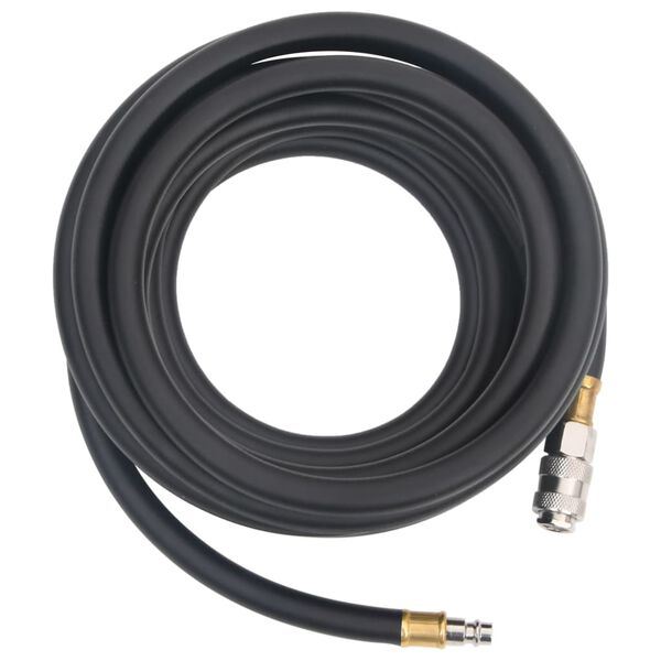 vidaXL Hybrid Air Hose Black 0.6" 6.6' Rubber and PVC
