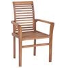vidaXL Dining Chair Set of 6 Teak Solid Teak Wood Standard Stackable