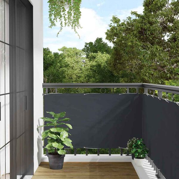 vidaXL Balcony Privacy Screen Anthracite 236.2x47.2" PVC