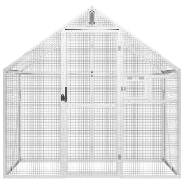 vidaXL Aviary Silver Aluminum Large Durable Aviary Rectangular