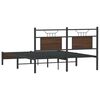 vidaXL Bed Frame without Mattress Brown Oak 55.1x78.7” Engineered Wood