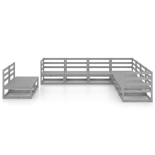 vidaXL Garden Lounge Set Grey Solid pinewood 9-piece set Modular