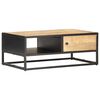 vidaXL Coffee Table Natural wood, Black Rough Mango Wood, Powder-Coated Iron