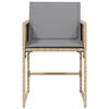 vidaXL Patio Chair Mix Beige PE Rattan and Powder-Coated Steel Standard