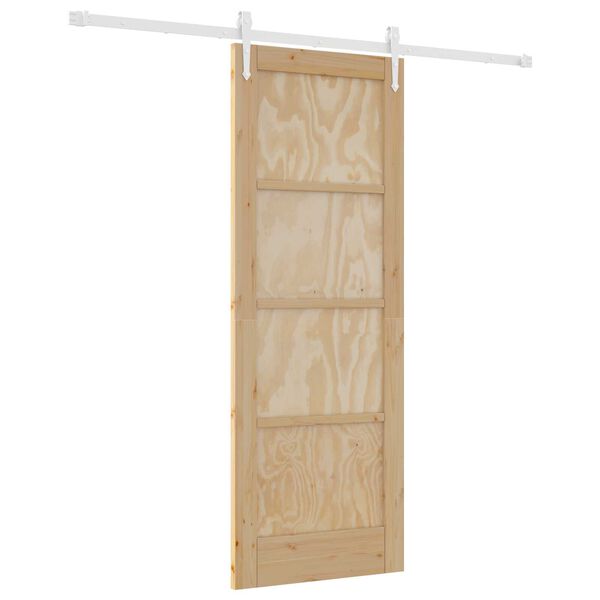 vidaXL Sliding Door ORKDAL Brown 28.94 x 78.15 in Solid Pine Wood