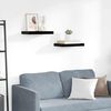 vidaXL Wall Shelf Set of 2 High gloss black Honeycomb MDF, metal frame