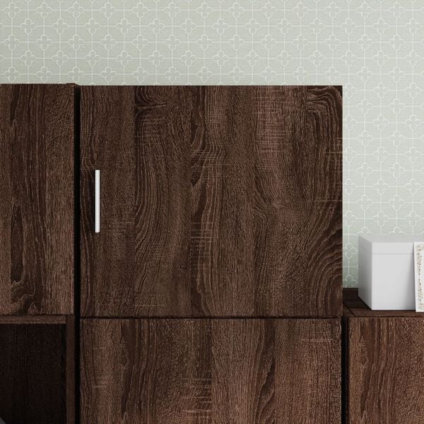 vidaXL Wall Cabinet Brown Oak Engineered Wood Medium Wall Cabinet
